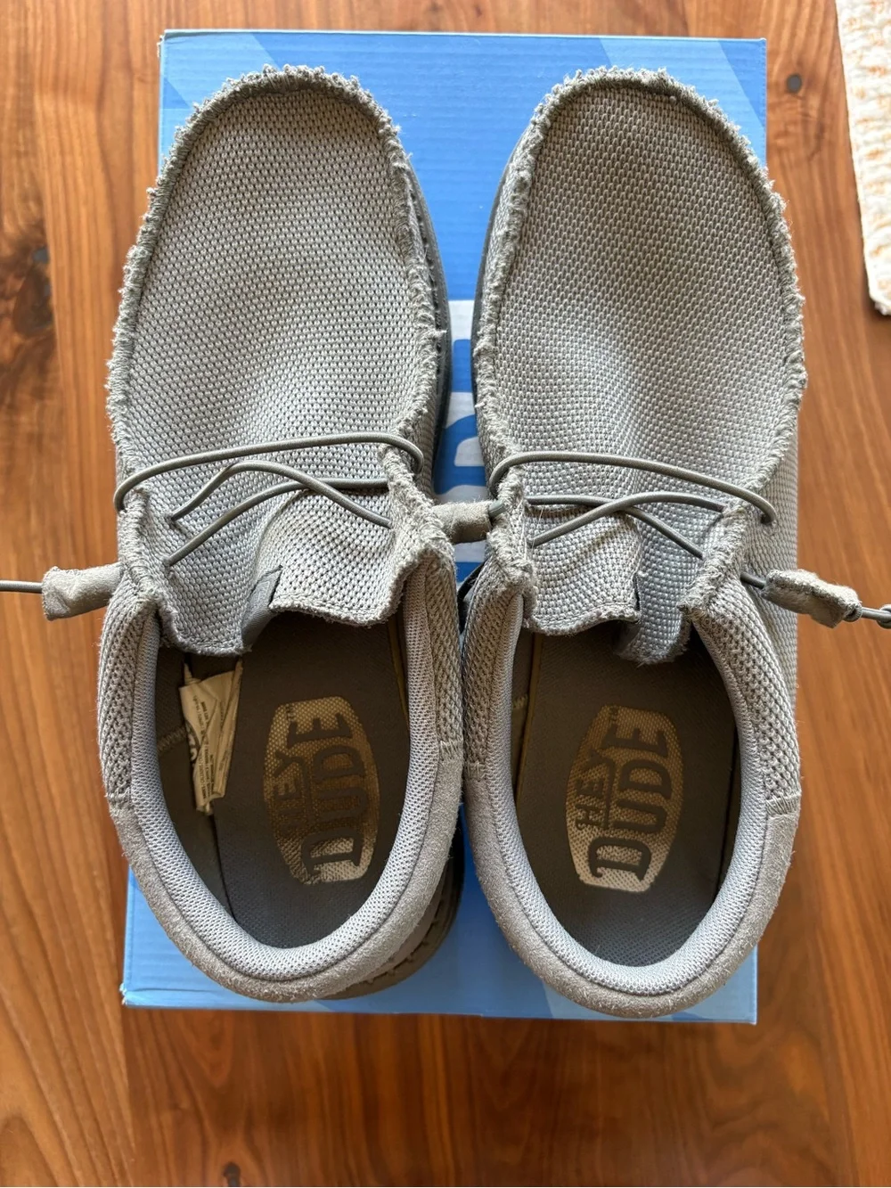 Hey Dude Men’s Slip-On Boat Shoes in Light Gray